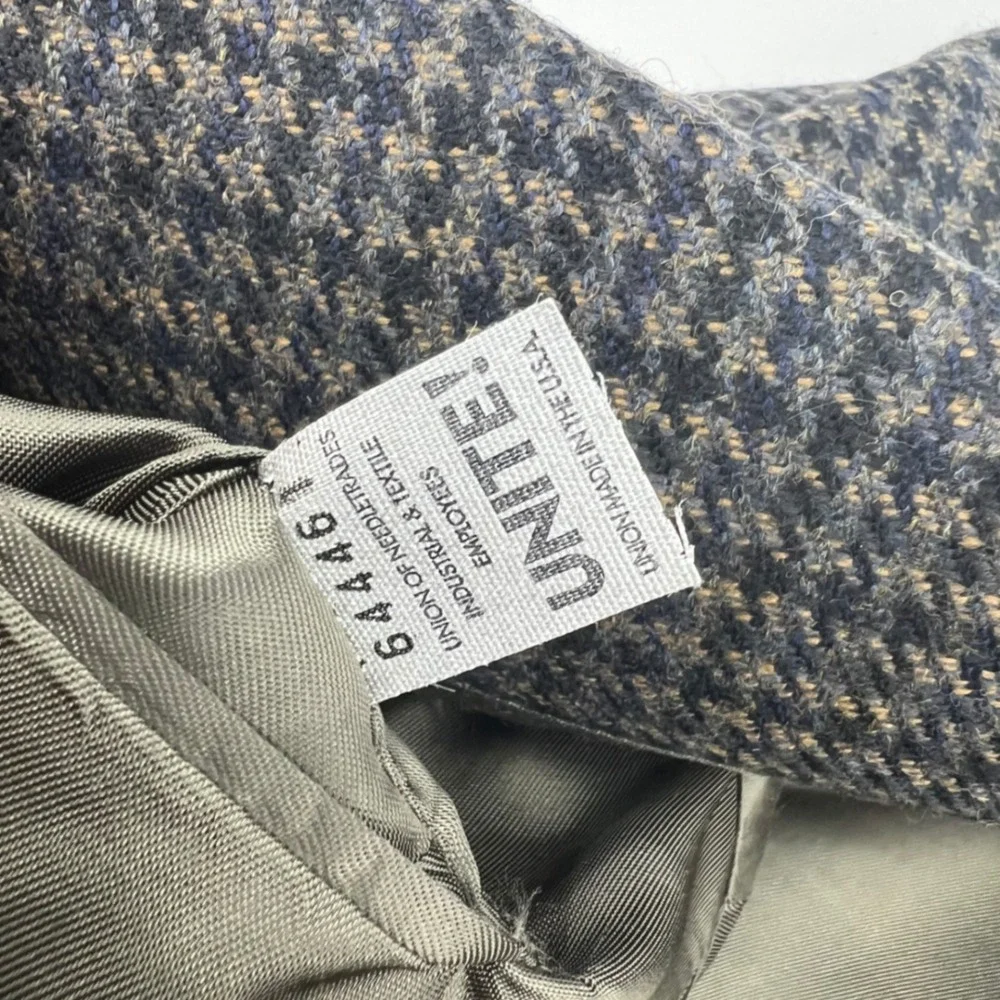 Austin Reed London Wool Blazer 42R Houndstooth Tweed Made USA Academia Professor